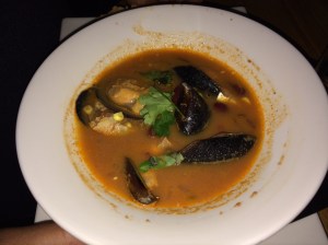 Main Course - Seafood Chilli in tortilla bowls